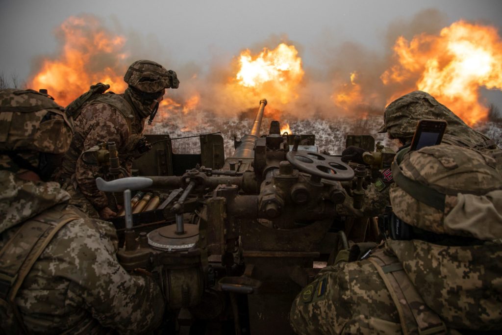 Ukrainian Soldiers Firing Weaponry