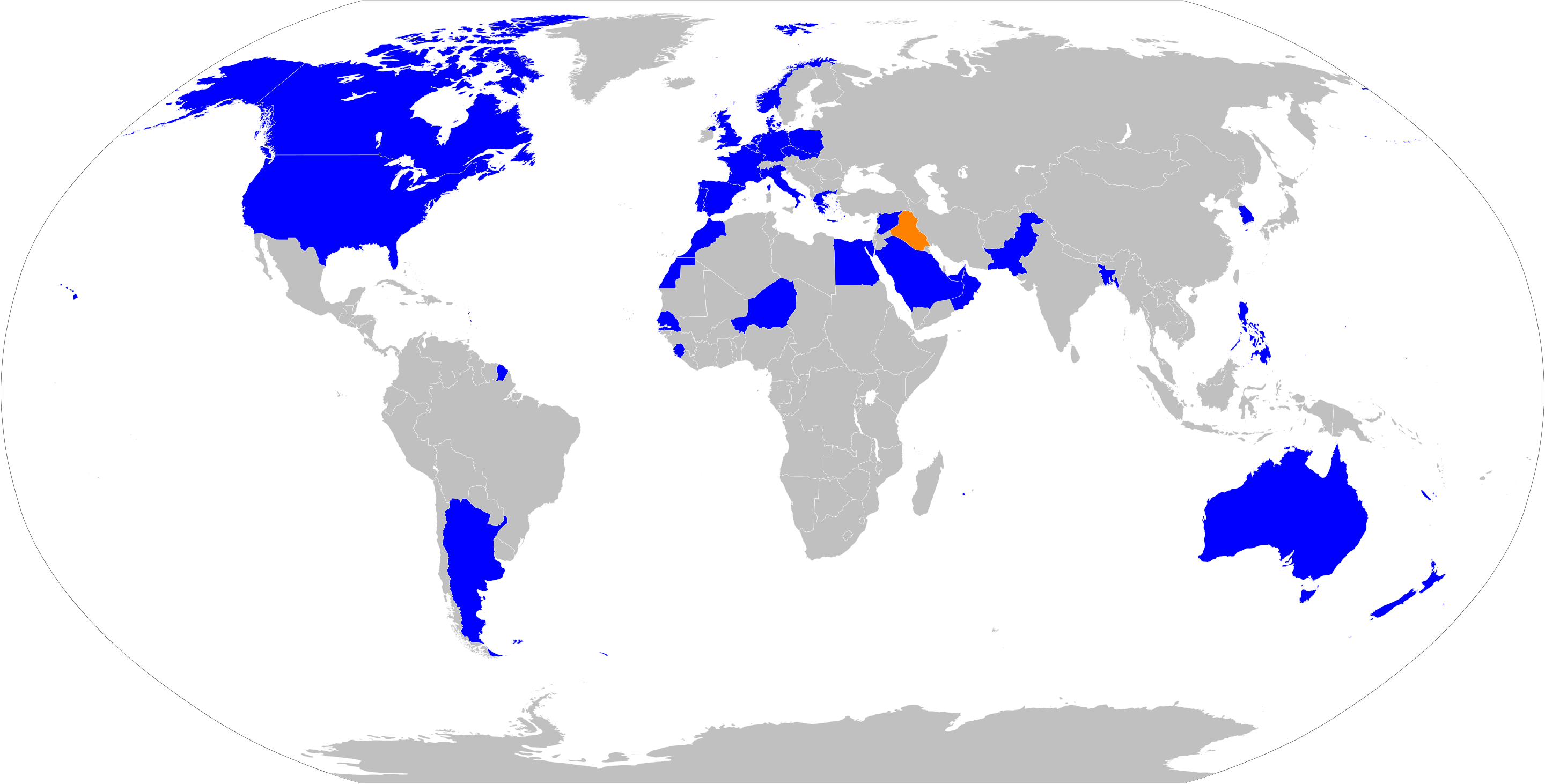 Map Showing the Coalition Countries